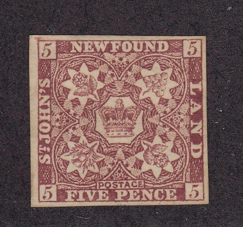 Newfoundland Scott # 5 VF unused ( mint no gum ) nice color! see pic !