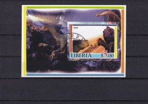 SA19i Liberia 2005 Dinosaurs, used minisheet, Cinderella