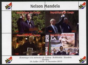 CONGO B. - 2013 - Nelson Mandela #2 - Perf 4v Sheet - Mint Never Hinged