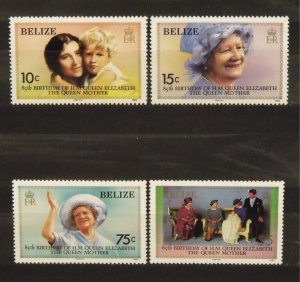 8763   Belize   MNH # 757-760     Queen Mother, 85th Birthday     CV$ 5.50
