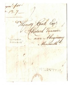 GB Cover BRISTOL Straight-Line *CLYDACH FURNACE* EL Monmouth Wales 1796 ZB17 