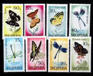 ALBANIA Sc 922-9 NH ISSUE OF 1966 - INSECTS