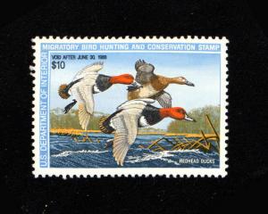 #RW54 Red Head Ducks 1987 - US Federal Duck Stamp - Mint OG NH  (984)