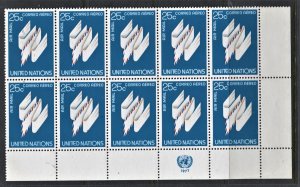 STAMP STATION PERTH United Nations # Block of 10 MNH 1980