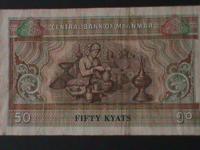 ​BURMA-1979 CENTRAL  BANK-$50-KYATS-CIR-VF-HARD TO FIND- WE SHIP TO WORLDWIDE