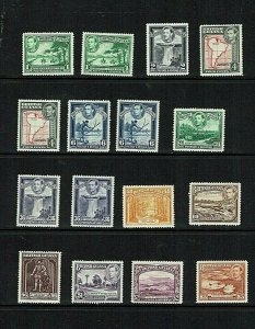 British Guiana: 1938. King George VI  definitive, Complete set, Mint