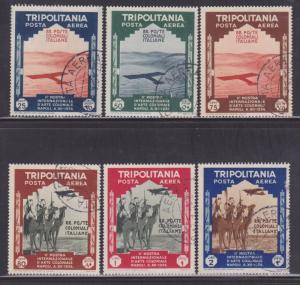 Tripolitania Scott # C43-C48 VF-used set nice colors cv $ 136 ! see pic !