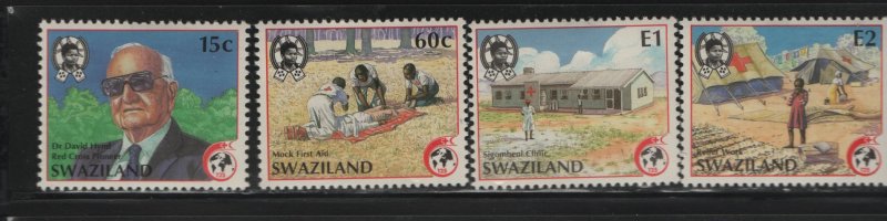 SWAZILAND 543-546 (4) Set, Hinged, 1989 Intl. red Cross and Red Crescent