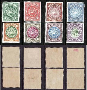 Antigua-#31-38- id7-unused og hinged set-KEVII/KGV-1908-20-S/H fee reflects cost