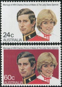 Australia 1981 SG821 Royal Wedding set MNH