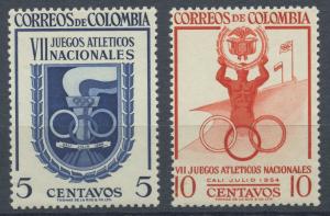 Colombia 1954 MNH Stamps - #623-624 | National Athletic Games - Cali