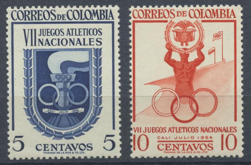 Colombia 1954 MNH Stamps - #623-624 | National Athletic Games - Cali