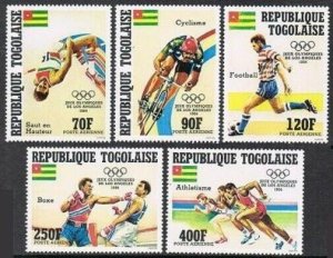 Togo C488-C492,MNH.Michel 1746-1750. Olympics Los Angeles-1984.Pole vault,Soccer