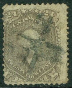 EDW1949SELL : USA 1862. Scott #78 Used. Small faults. PSAG Certificate. Cat $350