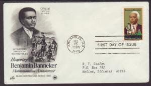 US Benjamin Banneker 1980 PCS Typed FDC BIN