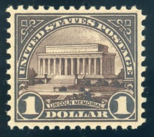 US Stamp #571 Lincoln Memorial $1 - PSE Cert - VF-XF 85 - MNH - SMQ $90.00