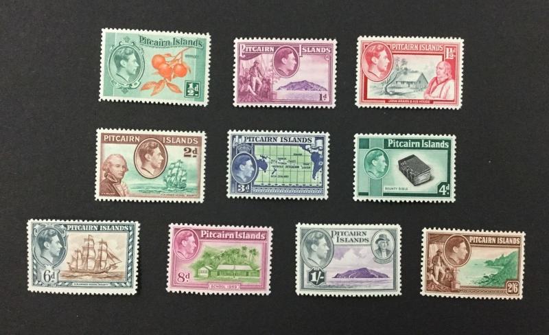 {BJ Stamps) PITCAIRN ISLANDS, 1-8, 5A, 6A, 1949-51 George VI, MH, CV $75.90