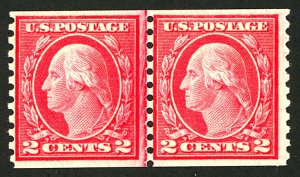 U.S. #455 MINT LINE PAIR OG NH