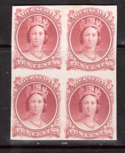 Nova Scotia #12TCix XF Proof Block In Scarlet