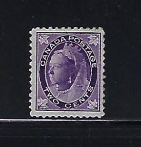 CANADA SCOTT #68 1897-98 MAPLE LEAF ISSUE 2C (PURPLE)  MINT LIGHT HINGED