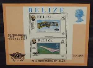 8774   Belize   MNH # 449   Sir Rowland Hill Souvenir Sheet     CV$ 19.00