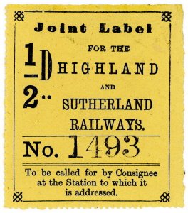 (I.B) Highland & Sutherland Railway : Parcel Label ½d
