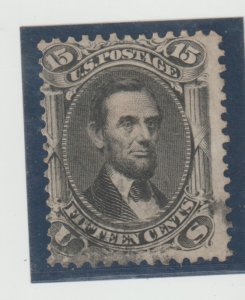 US Scott #77 15c LINCOLN USED 1866 CV. $180.