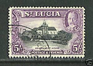 St. Lucia #105 (SG #123) VF Used - 1936 5sh King George V