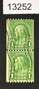 MOMEN: US STAMPS  # 604 LINE PAIR USED LOT #13252