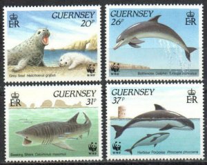 Great Britain-Guernsey Stamp 441-444  - Marine Life