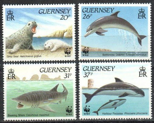 Great Britain-Guernsey Stamp 441-444  - Marine Life
