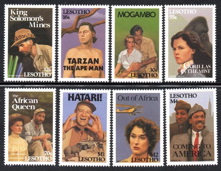 Lesotho - 1991 Famous Films with African Themes Set & MS MNH** SG 1007-1014