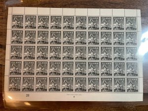 Iceland, Scott 311, MNH Complete pane of 50