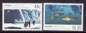 Australia-Sc#1182-3- id7-unused NH set-Antarctic Research-Marine Life-1990-