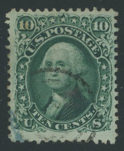 USA 68 - 10 cent no grill - VF Used with trace of blue cancel