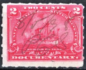 R164 2¢ Documentary Stamp (1898) Used