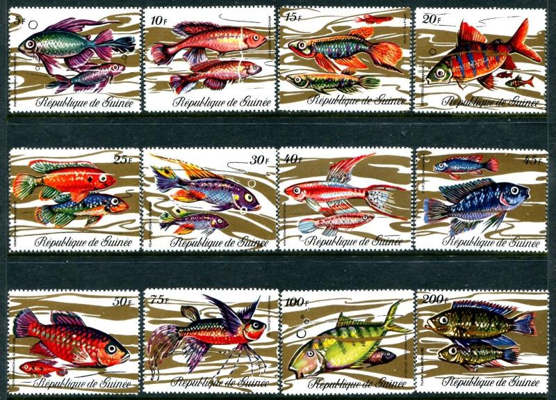 Guinea 570-581, MNH $18.05 Michel 571-582, Euros 17.00 Fish 1971. x11912