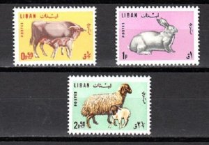 LEBANON - LIBAN MNH SC# 440-442 ANIMALS STAMPS