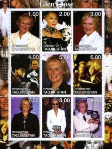 Tajikistan 2001 GLEN CLOSE Sheet (9) Perforated Mint (NH)