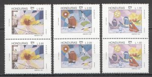 Ss0024 1991 Honduras Sailing Ships Birds America Upaep Columbus 2Set Mnh