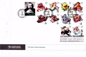 USPS First Day Ceremony Program #3944a-k Henson Muppets Kermit + Set/11 Stamps