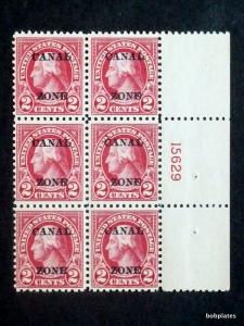 BOBPLATES Canal Zone #73 Full Right Plate Block of 6 15629 XF NH SCV=$160+++