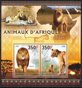 Djibouti 2013 Wild Cats Lions Sheet MNH