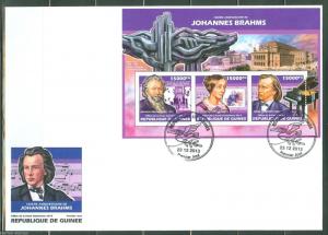 GUINEA   2014 160th BIRTH ANNIVERSARY  JOHANNES BRAHMS JHEET  FIRST DAY COVER