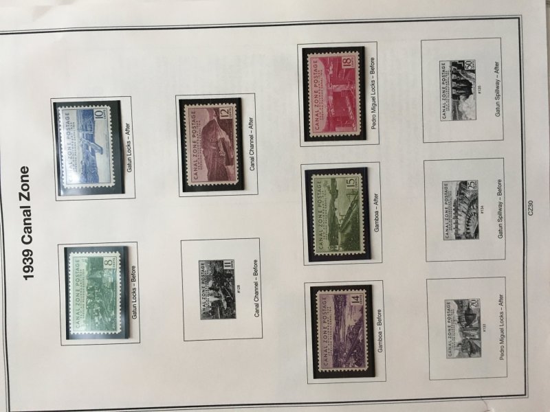 Collection of Canal Zone stamps, most mh or mnh