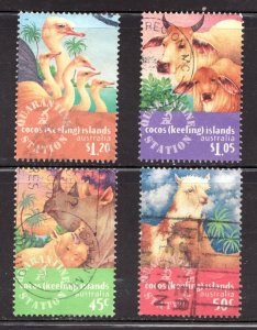 1996 Cocos Keeling Islands, Australia  Sc #319-22 Quarantine wild animals Cv$10