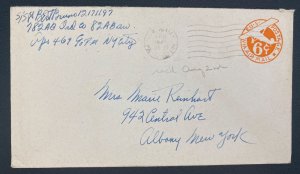 1945 USA Army Post office 469 Airborne Cover To Albany NY