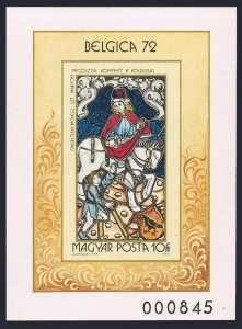 Hungary 2147 imperf,MNH.Michel Bl.90B. St.Martin and the Beggar.Belgica-1972.