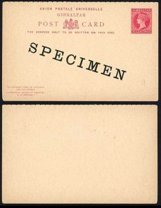 Gibraltar HG19 10c reply card opt SPECIMEN