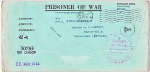 1943 Camp Polk LA German POW Camp Letter Sheet Cover to GErmany Prisoner of War